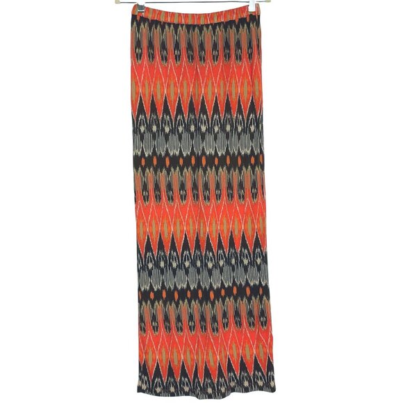 Joie Maxi Skirt Orange Brown Ikat Jersey Pull-On Elastic Women's Size Small - Picture 1 of 7